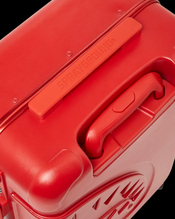 MOLDED SHARKITECTURE RED HARDSHELL CARRY-ON LUGGAGE