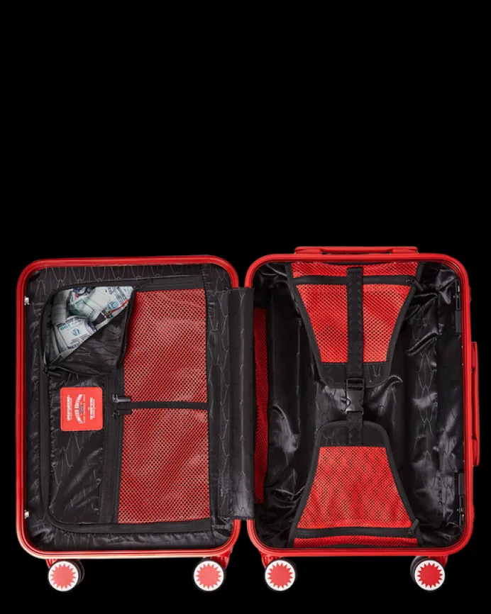 MOLDED SHARKITECTURE RED HARDSHELL CARRY-ON LUGGAGE