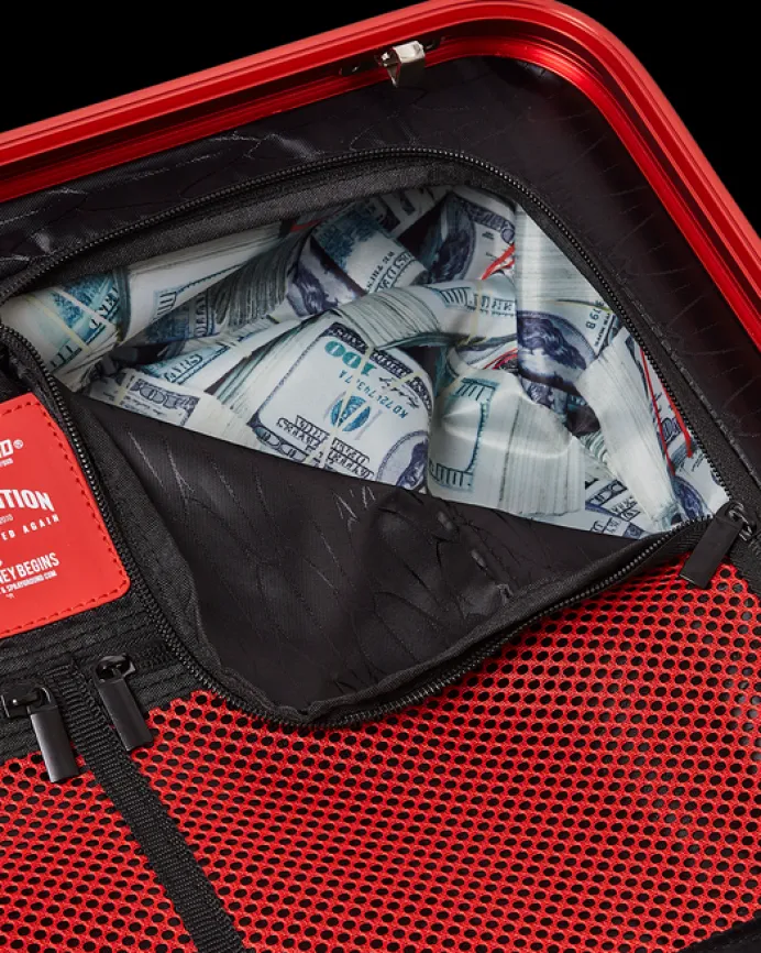 MOLDED SHARKITECTURE RED HARDSHELL CARRY-ON LUGGAGE