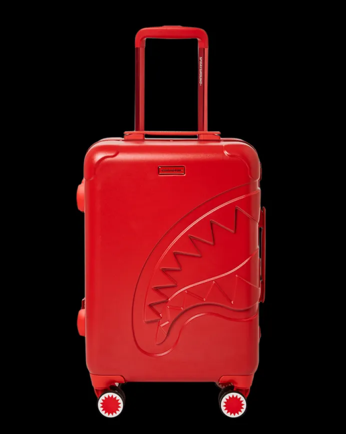 MOLDED SHARKITECTURE RED HARDSHELL CARRY-ON LUGGAGE