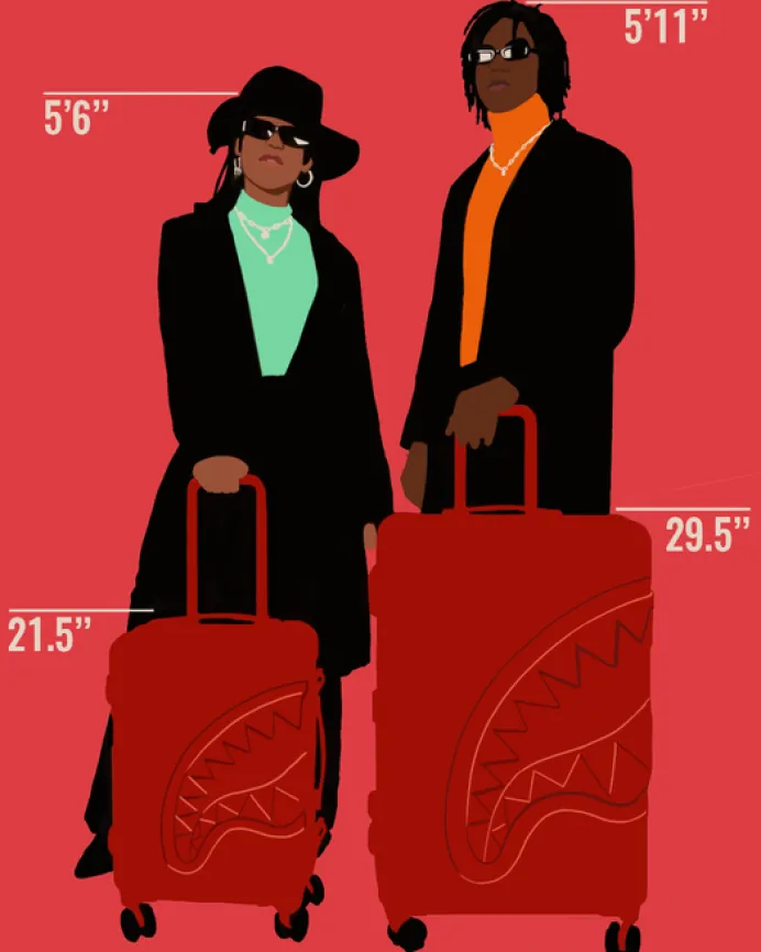 MOLDED SHARKITECTURE RED HARDSHELL CARRY-ON LUGGAGE