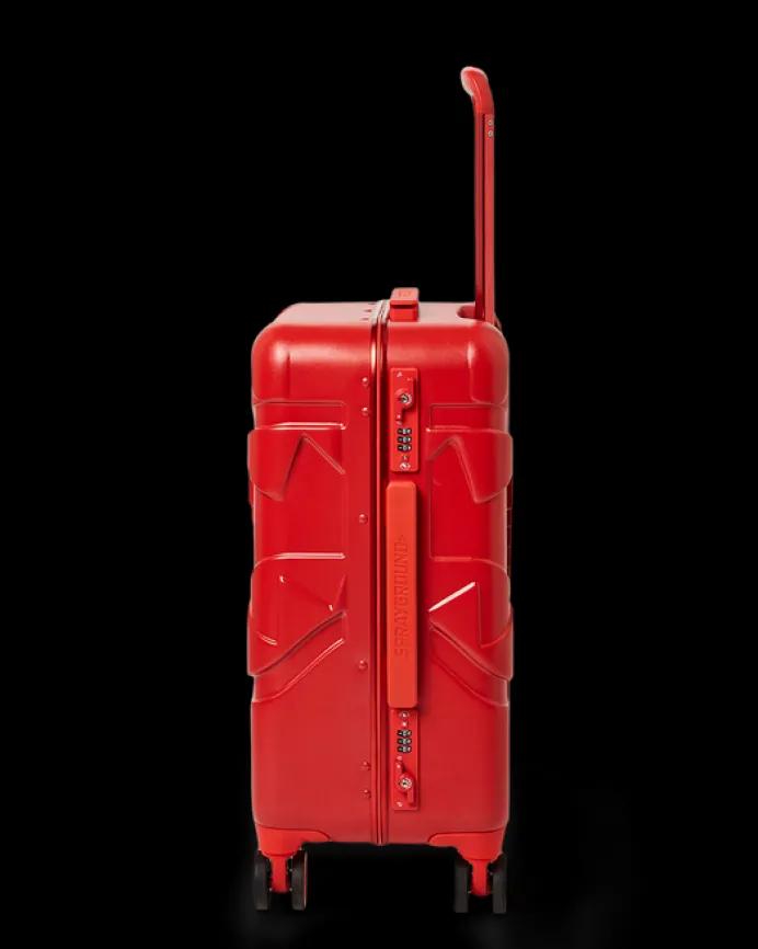 MOLDED SHARKITECTURE RED HARDSHELL CARRY-ON LUGGAGE
