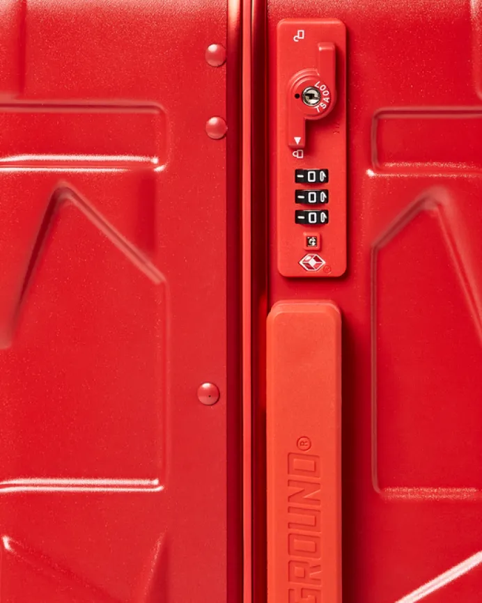 MOLDED SHARKITECTURE RED HARDSHELL CARRY-ON LUGGAGE