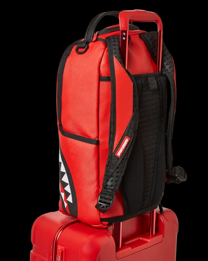 MOLDED SHARKITECTURE RED HARDSHELL CARRY-ON LUGGAGE