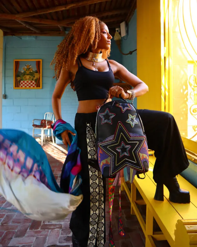 STAR RACER A.I.7 SANDFLOWER COLLAB BEADED BACKPACK