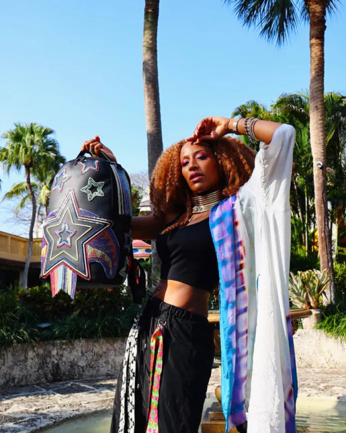 STAR RACER A.I.7 SANDFLOWER COLLAB BEADED BACKPACK